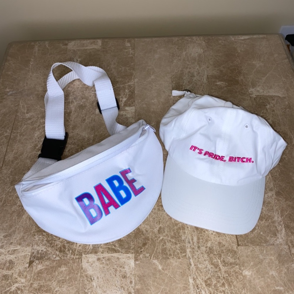 BABE Wine White Fanny Pack and Dad Hat Pride Gift Set